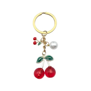 Cute Cherry Keychain Metal Keyring Carabiner Custom Logo