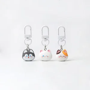 Cute Colorful Resin Cat Keychains Kawaii Cartoon Animal Backpack Pendants Sweet Dog Key Chain Puppy Keyring Charms Jewelry Gifts