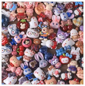 Cute Creativity Craft Cartoon Diy Charms Flower Art Resin Jewelry Accessories Flatback Cabochon for Nail Hair Bag Cup