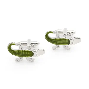 Cute Crocodile Elegant Novelty Cufflinks Custom Mens Suit Shirt Fashion Accessory Wedding Tuxedo Trendy Jewelry Gift