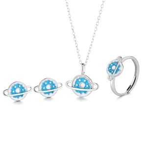 Cute Earrings for Children Girls Pendant 925 Silver Ring Jewelry Ring