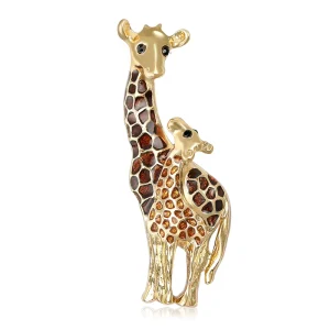 Cute Enamel Colour Giraffe Brooch Female Accessories Animal Brooches Pin Buckle Woman Men Suit Coat