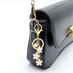 Cute Fashion Keychain Initial Letter Keys Charm Gifts for Women with Key Ring Purse Charms for Handbag