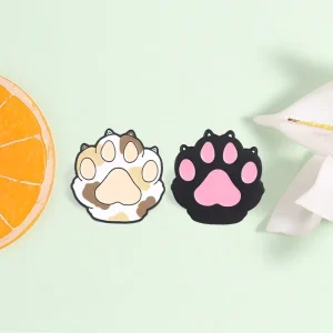 Cute Fluffy Cat Paw Enamel Pin Set Soft Paw Print Brooch For Backpack Decor