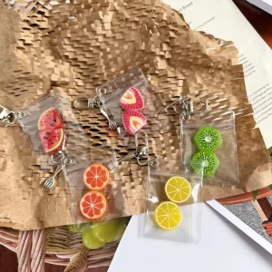Cute Girl Phone Charm Lemon Kiwi Watermelon Keychain Summer Fresh Charm