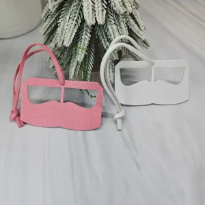 Cute Glasses shaped Bag Charm PU Leather Car Decoration Fashion Clothing Accessory Hot selling Bag Pendant