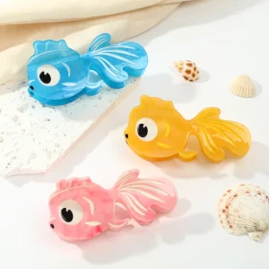 Cute Goldfish High End Sweet Hair Bun Shark Acetate Hair Clip for Women Carton Packaging High Quality