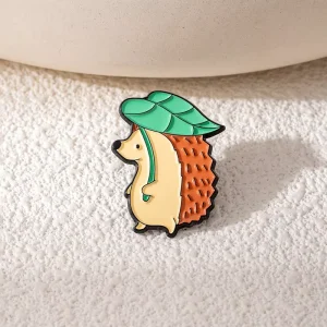 Cute Hedgehog Enamel Brooch Creative Animal Badge Pin Alloy Clothing Accessory