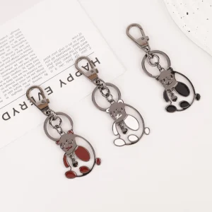Cute Hollow Panda Alloy Bag Charm Multicolor Enamel Keychain Decor for Handbag Backpack Purse Luggage Accessories