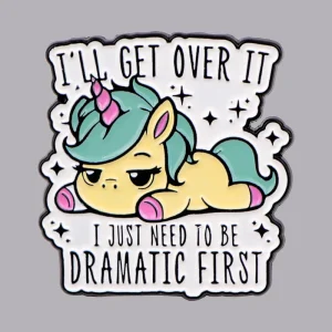 Cute Horse I’ll Get Over It Enamel Pin Quotes Brooch Pins Lapel Pins Badge on Backpack Clothes Accessories Fashion Jewelry Gift
