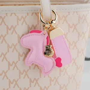 Cute Horse Leather Bag Charm Pendant Custom Car Key Chain Handmade Leather Keychain