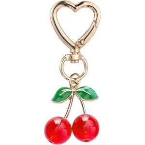 Cute Kawaii Cherry Bag Purse Charms for Women Car Keys Decor Gifts Stuff Accessories Transparent Pendant Cherry Keychain