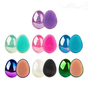 Cute Kids Detangler Hair Brush Portable Children Wet And Dry Tangle Free Scalp Massage Egg Shape Glitter Detangling Hair Brush