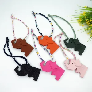Cute PU Leather Animal Pendant Elephant Fashion Bag Charm Outdoor Inspiration Fashion Accessories Leather Charm