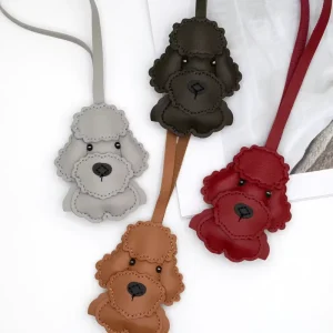 Cute PU Leather Dog Keychain Handbag Pendant Bag Charm Decoration Animal Ornament Car Keychain