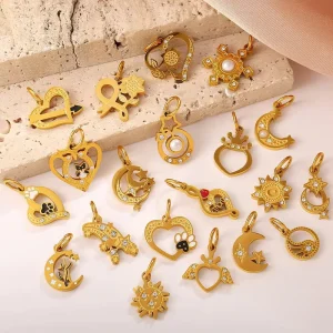 Cute Pendant Handmade Versatile Charm Accessories Pvd Stainless Steel Zircon Fashion Jewelry Women
