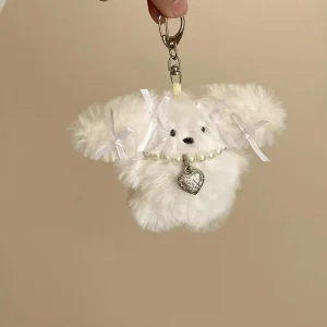 Cute Plush Rabbit Keychain Pendant Keyring Charm for Backpack Handbag Pendant Key Chain Doll Key Pendant