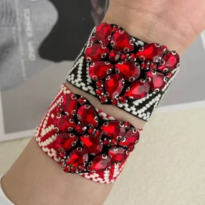 Cute Red String Heart Bracelet Rhinestone Tassel Woven BFF Jewelry Lucky Charm Gift