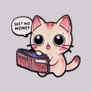 Cute “SEE NO MONEY” Cat Enamel Pin Lapel Pins for Backpacks Cartoon Brooches for Women Fashion Jewelry Accessories Friends Gift