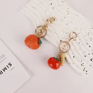 Cute Simulation Orange Fruit Bag Charm, Decor Ornament for Handbag Backpack Luggage Tote Shoulder Bag Accessories