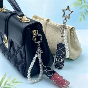 Cute Stainless Steel Mesh Pocket Purse Keychain Chain Keychain Bag Pendant Fashion Accessories Charm for Lipstick