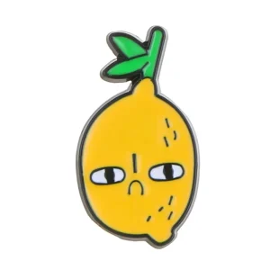 Cute Yellow Fruit Custom Metal Hard Lemon Brooches Coined Enamel Pin Badges Manufactured Silk Screen Printing