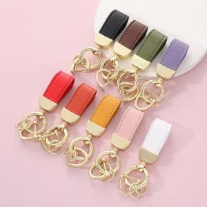 Cutting Fashion Fruit Orange Leather Keychain Smiling Keychain Decorative Bag Accessories Key