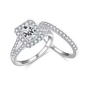 D Color Moissanite Wedding Ring S925 Silver Women’s Emerald Asscher Cut Moissanite Fashion Ring