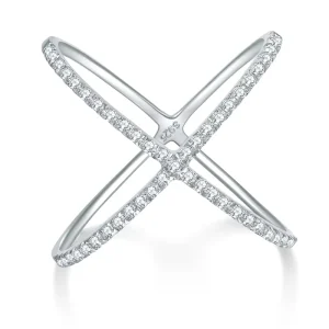 D Color Moissanite X Design Wedding Ring S925 Silver Women’s Moissanite Fashion Ring Moissanite Jewelry