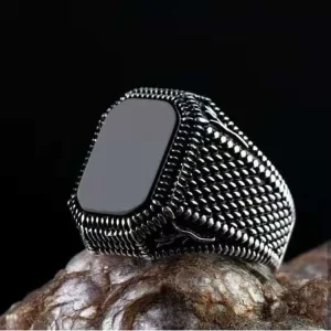 DAIHE Hip Hop Punk Fashion Jewelry Yellow Tiger Stone Ring Rings Jewelry for Men
