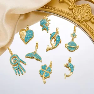 DIY Accessories Heart shaped Fish Tail Fashionable Light Luxury Trend Unique Versatile Necklace Pendant Jewelry Making