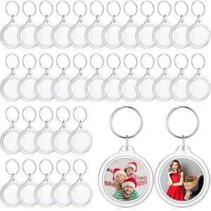 DIY Acrylic Photo Keychain With Tassel Premium Clear Blank Custom Keychain Frame Holder Insert Picture Keyring Making