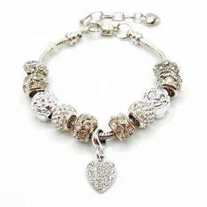 DIY Alloy Big Hole Beaded Bracelet European Style Charm Strand Jewelry