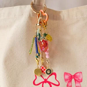 DIY Bag Charm Accessories Acrylic Colorful Beads Strawberry Star Charm Keychain Handmade Beaded Women Bag Charm