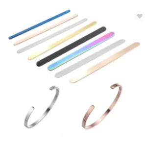 DIY Bending Flat Cuff Bracelet Blank Stainless Steel Straight Bangle Bar Straight Cuff Bracelet for Engraving