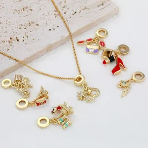 DIY Charms and Pendants Bike Bag Eiffel Tower Camera Lipstick High Heels Cute Charm Pendants for Jewelry Making