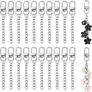 DIY Craft Bag Charm with Key Ring Extender Chain Keychain Pendant Making Kit Electroplated Alloy DIY Craft Set