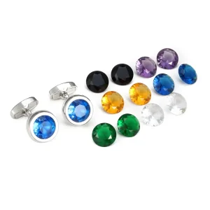 DIY Cufflinks Mens Fashion Luxury Gold Plated Metal Shirts Tie Clips Button Custom Logo Cuff Link Set for Men Shirts Gift
