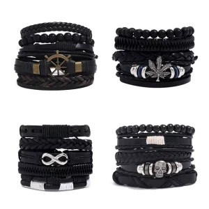 DIY Cute Kevlar Hologram Set Hand Woven Men’s Multi-Layer Bracelet