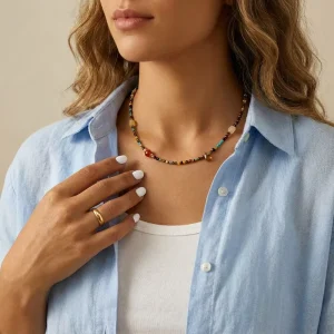 DIY Fashionable Bohemia Designer Beaded Necklace Turquoise Natural Stone Jade Elegant Jewelry Gifts for Women