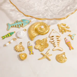 DIY Female Pendant Stainless Steel Jewelry Accessories with 18K Gold Plating Fashion Charms for Color Preserving