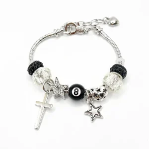 DIY Glass Bead Lucky Eye Star Bracelet Rhinestone Charm Strand Trendy Personalized Jewelry for Women