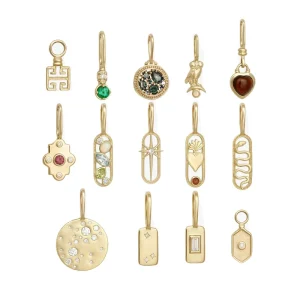 DIY Gold Plated 925 Sterling Silver Charms For Earrings Bracelets Colorful Charm For Personality Necklace Making
