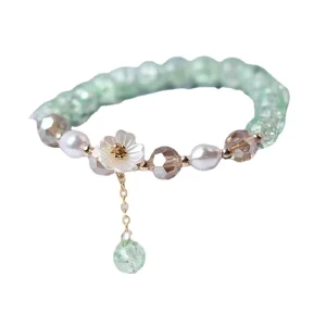 DIY Handmade Flower Beaded Charm Bracelet Fresh Elegant Colorful Crystal Bracelets Women Fashion Jewelry Accessories