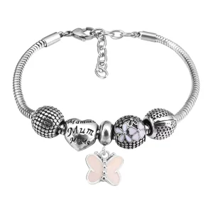 DIY Jewelry Butterfly Heart Flower Design Beads Charms Bracelet