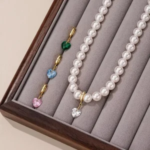 DIY Jewelry Making Accessories 925 Sterling Silver Fashion Heart Cut Zircon Pendants Charm Necklace for Women