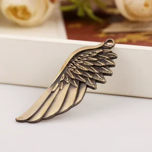DIY Jewelry Necklace Accessories Pendant 57MM * 22MM Three Color Retro Alloy Wing Pendant