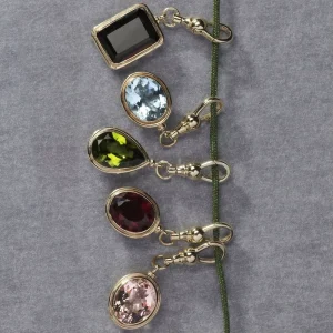 DIY Luxury Geometric 925 Sterling Silver Charms for Necklace, Colorful Charm for Personality Necklace for Jewelry Making