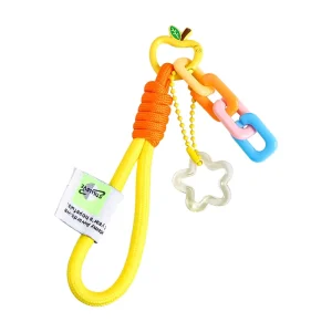 DIY Phone Lanyard Plastic Keychain Minimalist Handmade Braided Color-block Wrist Strap Bag Charm Gift Zinc Alloy