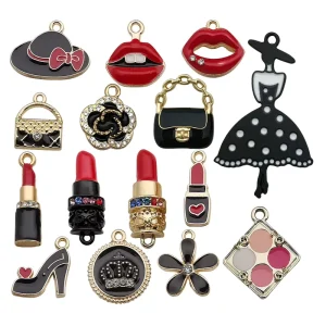 DIY Style Jewelry Accessories Diamond Encrusted Zinc Alloy Drop Style Charms Handmade Bracelet Necklace Pendant Charm